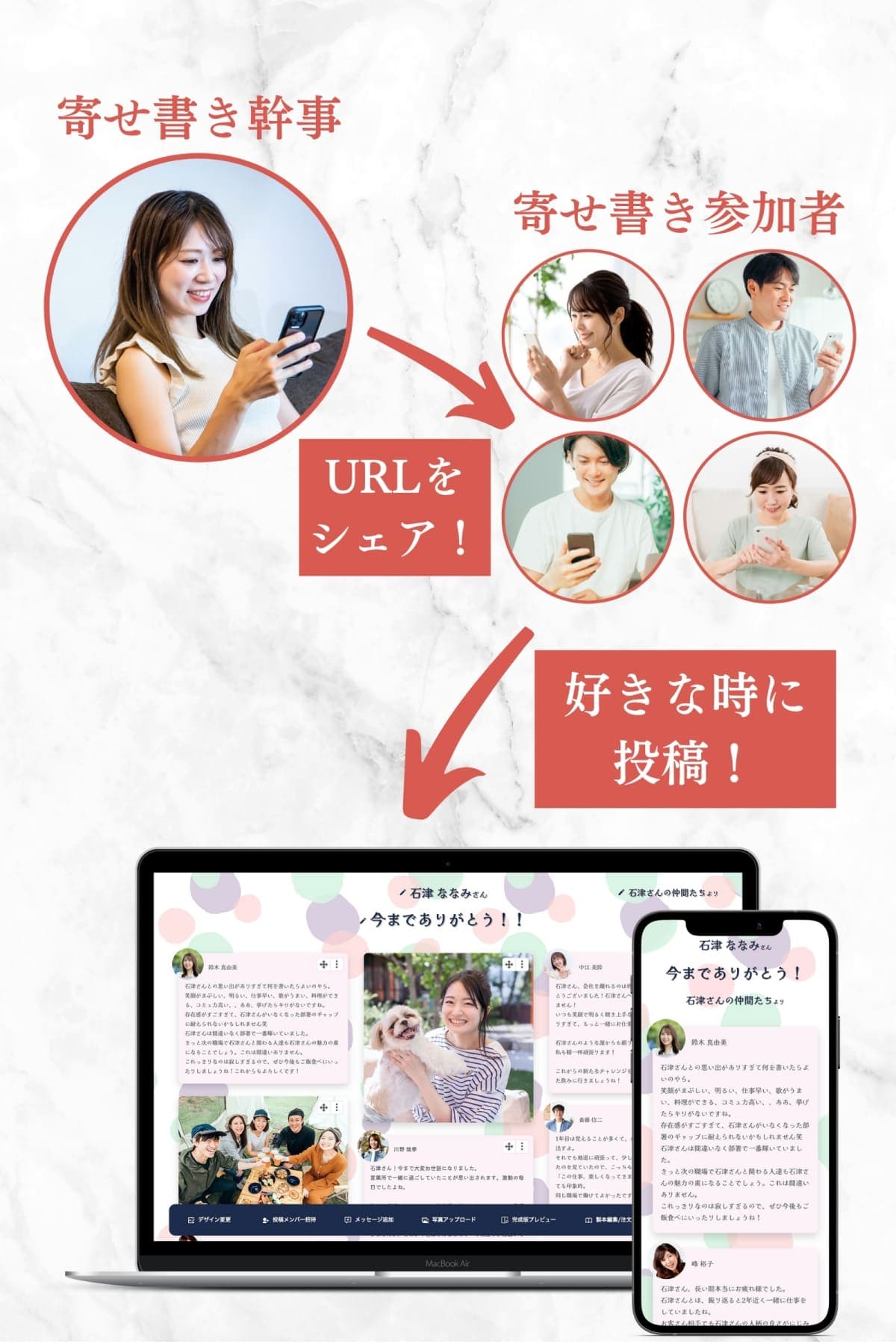 寄せ書き収集のイメージ